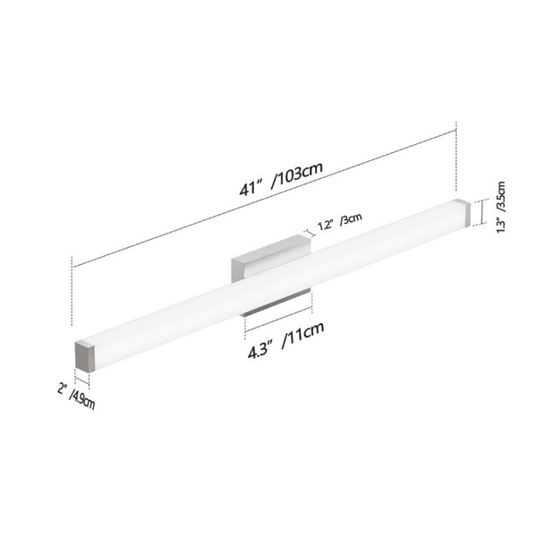 English Elm Bathroom Vanity Bar Light Brushed Nickel 41 Inch LED Cool White Modern Mirror Fixture W1340P328804