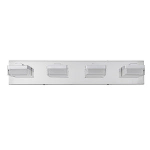 English Elm Modern Chrome 4 Head LED Vanity Bar Light Sleek Bathroom Wall Fixture for Mirrors W1340P328819