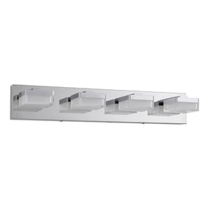 English Elm Modern Chrome 4 Head LED Vanity Bar Light Sleek Bathroom Wall Fixture for Mirrors W1340P328819