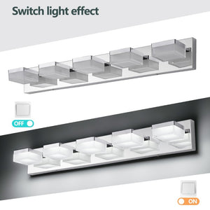English Elm Bathroom 5 Light LED Vanity Bar Fixture Matte Steel Acrylic Shade Modern Linear Chrome W1340P328820