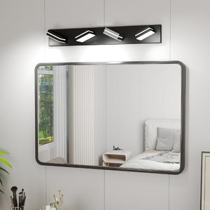 English Elm Modern Matte Black 4 Head LED Vanity Light Bar for Bathroom Mirror Shadow Free Glow W1340P328822
