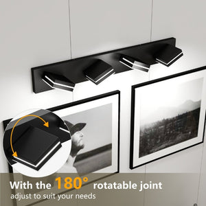 English Elm Modern Matte Black 4 Head LED Vanity Light Bar for Bathroom Mirror Shadow Free Glow W1340P328822