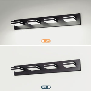 English Elm Modern Matte Black 4 Head LED Vanity Light Bar for Bathroom Mirror Shadow Free Glow W1340P328822