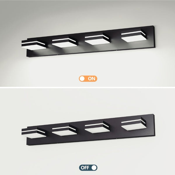 English Elm Modern Matte Black 4 Head LED Vanity Light Bar for Bathroom Mirror Shadow Free Glow W1340P328822