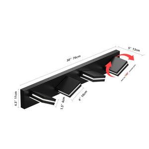 English Elm Modern Matte Black 4 Head LED Vanity Light Bar for Bathroom Mirror Shadow Free Glow W1340P328822