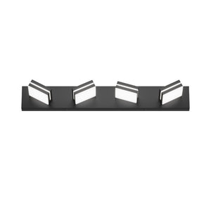 English Elm Modern Matte Black 4 Head LED Vanity Light Bar for Bathroom Mirror Shadow Free Glow W1340P328822