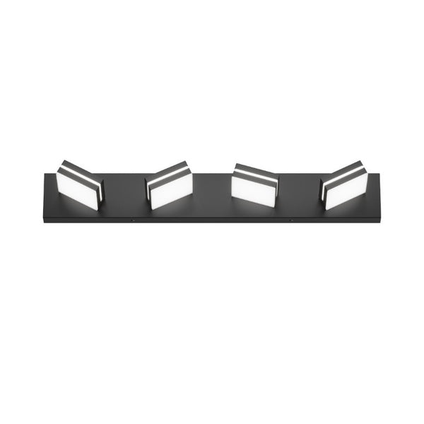 English Elm Modern Matte Black 4 Head LED Vanity Light Bar for Bathroom Mirror Shadow Free Glow W1340P328822