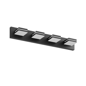 English Elm Modern Matte Black 4 Head LED Vanity Light Bar for Bathroom Mirror Shadow Free Glow W1340P328822