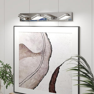 English Elm Modern Chrome Four Head LED Vanity Bar Light for Bathroom Mirror and Makeup Areas W1340P328824