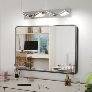 English Elm Modern Chrome Four Head LED Vanity Bar Light for Bathroom Mirror and Makeup Areas W1340P328824