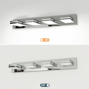English Elm Modern Chrome Four Head LED Vanity Bar Light for Bathroom Mirror and Makeup Areas W1340P328824