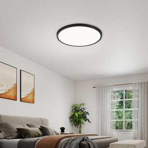 English Elm 4Pack Matte Black Dimmable LED Flush Mount Ceiling Lights 32W 3520Lm 5 Tone W1340P332599