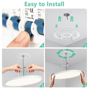 English Elm 16Inch Dimmable Flush Mount LED Ceiling Light 32W 5CCT Selectable for Any Room W1340P332600