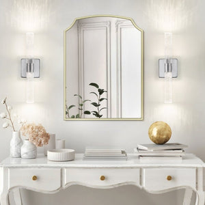 English Elm Same Chrome Dual Light Sconce with Bubble Crystal Tubes for Bathroom or Hallway Walls W1340P339584