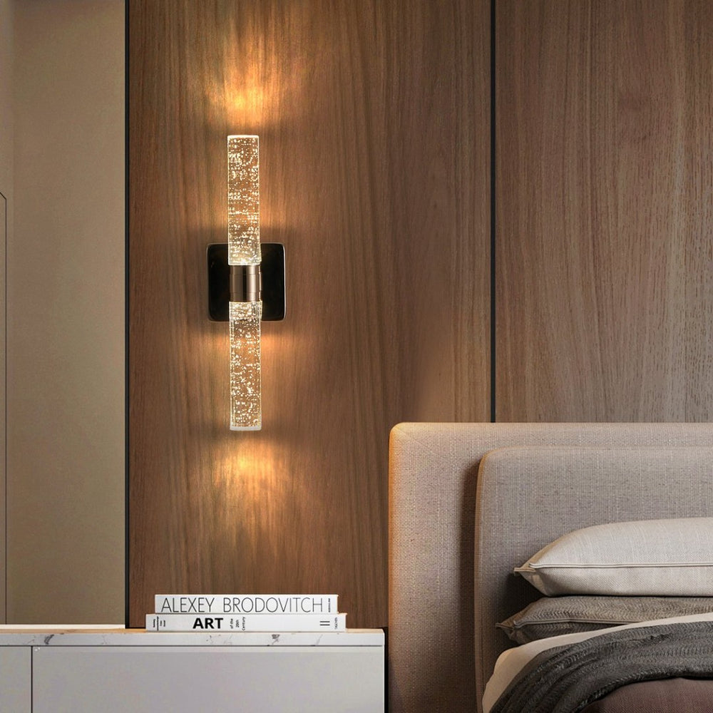 English Elm (same Gold Plated Crystal Bubble 2-light Wall Sconce for Bathroom Bedroom Hallway Glam W1340P339585