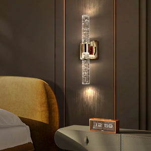 English Elm (same Gold Plated Crystal Bubble 2-light Wall Sconce for Bathroom Bedroom Hallway Glam W1340P339585