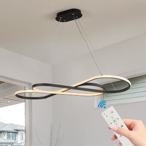 English Elm Same Infinity Loop LED Pendant Matte Black Aluminum Dimmable Tunable Ceiling Light W1340P339833