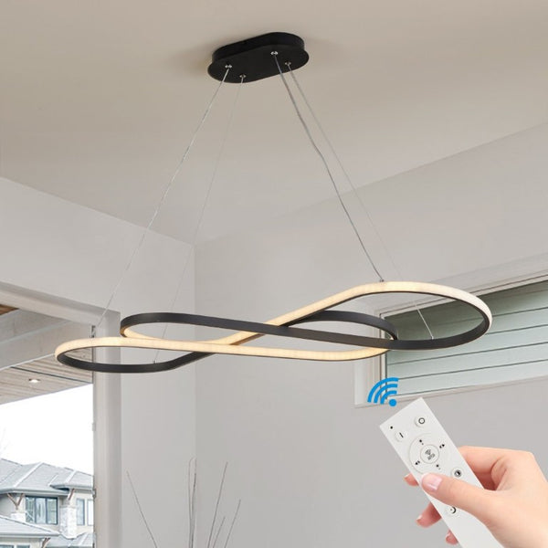 English Elm Same Infinity Loop LED Pendant Matte Black Aluminum Dimmable Tunable Ceiling Light W1340P339833