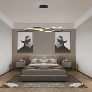 English Elm Same Infinity Loop LED Pendant Matte Black Aluminum Dimmable Tunable Ceiling Light W1340P339833