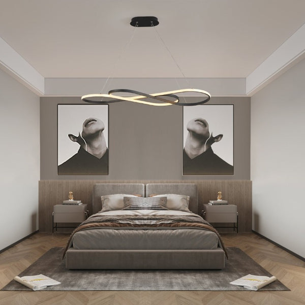 English Elm Same Infinity Loop LED Pendant Matte Black Aluminum Dimmable Tunable Ceiling Light W1340P339833