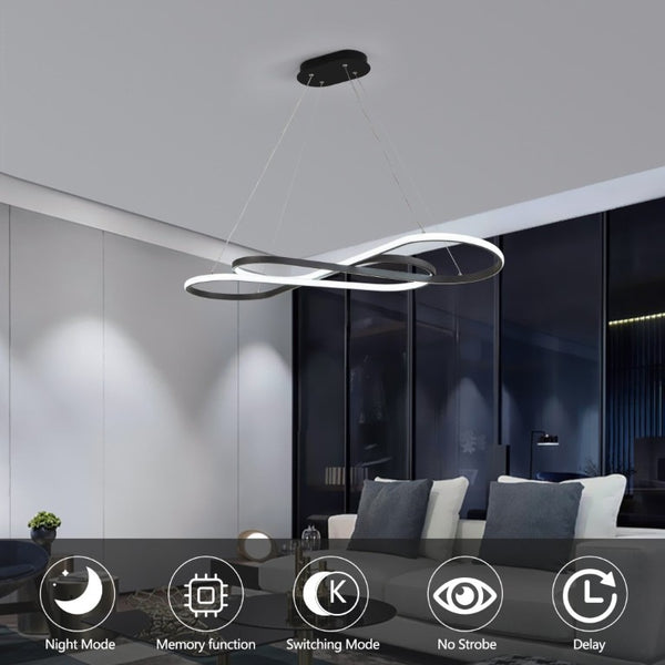 English Elm Same Infinity Loop LED Pendant Matte Black Aluminum Dimmable Tunable Ceiling Light W1340P339833