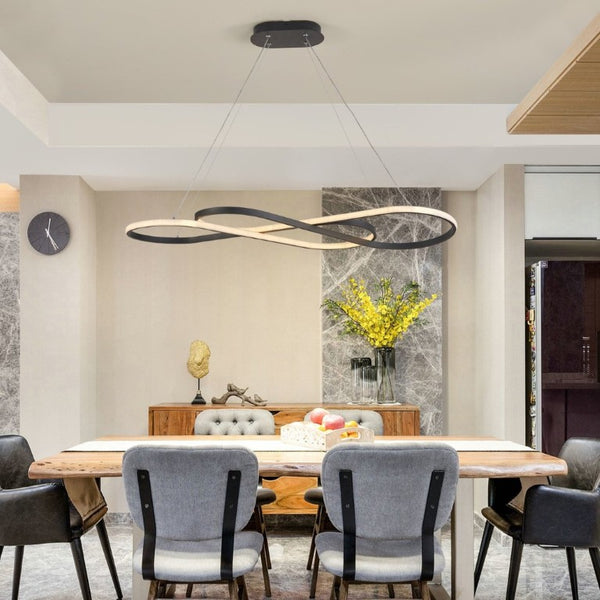 English Elm Same Infinity Loop LED Pendant Matte Black Aluminum Dimmable Tunable Ceiling Light W1340P339833