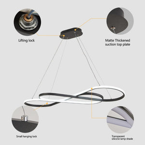 English Elm Same Infinity Loop LED Pendant Matte Black Aluminum Dimmable Tunable Ceiling Light W1340P339833