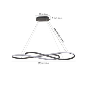 English Elm Same Infinity Loop LED Pendant Matte Black Aluminum Dimmable Tunable Ceiling Light W1340P339833