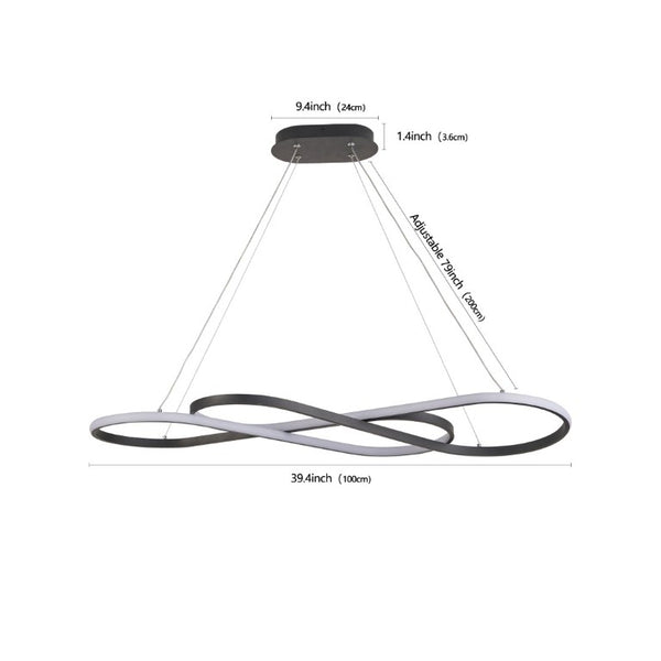 English Elm Same Infinity Loop LED Pendant Matte Black Aluminum Dimmable Tunable Ceiling Light W1340P339833