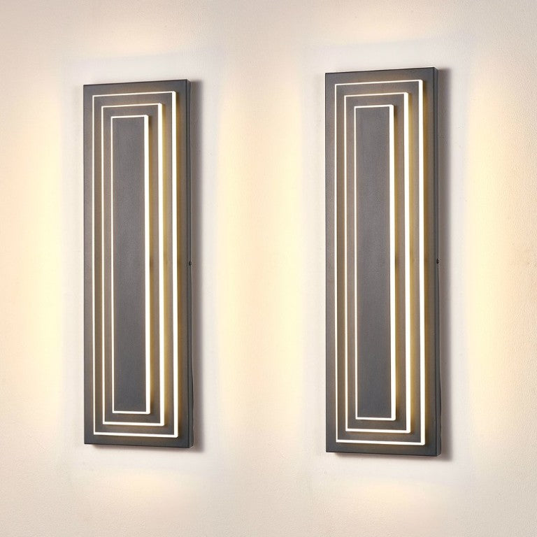 English Elm Wall Sconce Outdoor Matte Black Three Tier LED Hardwired Porch Entryway Light W1340P379241