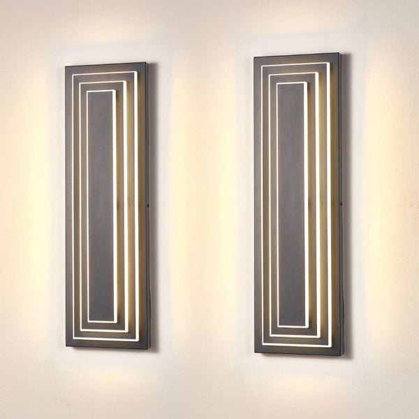 English Elm Wall Sconce Outdoor Matte Black Three Tier LED Hardwired Porch Entryway Light W1340P379241