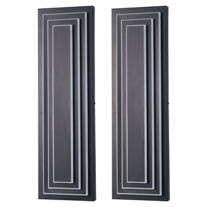 English Elm Wall Sconce Outdoor Matte Black Three Tier LED Hardwired Porch Entryway Light W1340P379241