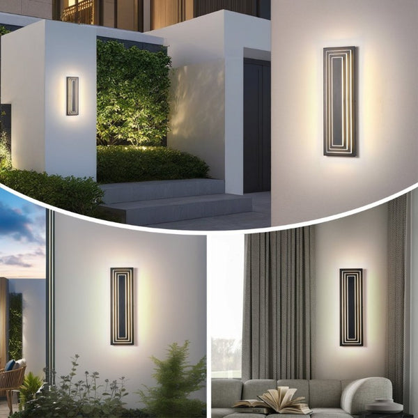 English Elm Wall Sconce Outdoor Matte Black Three Tier LED Hardwired Porch Entryway Light W1340P379241