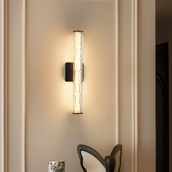 English Elm 19.7 Inch K9 Crystal Matte Black Wall Sconce Pair for Vanity and Hallway Decor W1340P430909