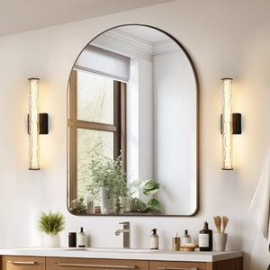 English Elm 19.7 Inch K9 Crystal Matte Black Wall Sconce Pair for Vanity and Hallway Decor W1340P430909