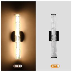 English Elm 19.7 Inch K9 Crystal Matte Black Wall Sconce Pair for Vanity and Hallway Decor W1340P430909