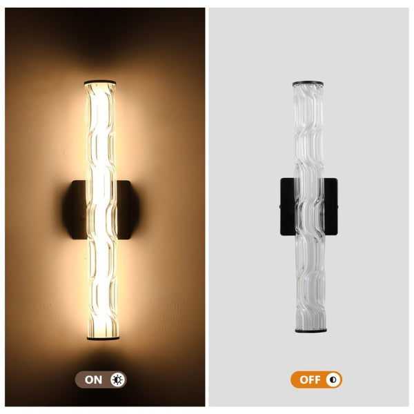 English Elm 19.7 Inch K9 Crystal Matte Black Wall Sconce Pair for Vanity and Hallway Decor W1340P430909