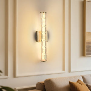 English Elm 19.7 Inch Gold Iron K9 Crystal LED Wall Sconces Set of 2 for Vanity or Hallway W1340P430910