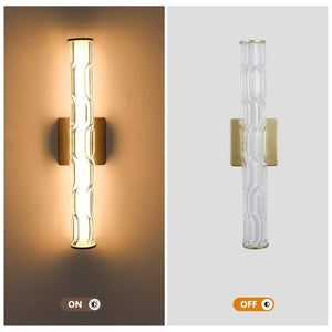 English Elm 19.7 Inch Gold Iron K9 Crystal LED Wall Sconces Set of 2 for Vanity or Hallway W1340P430910