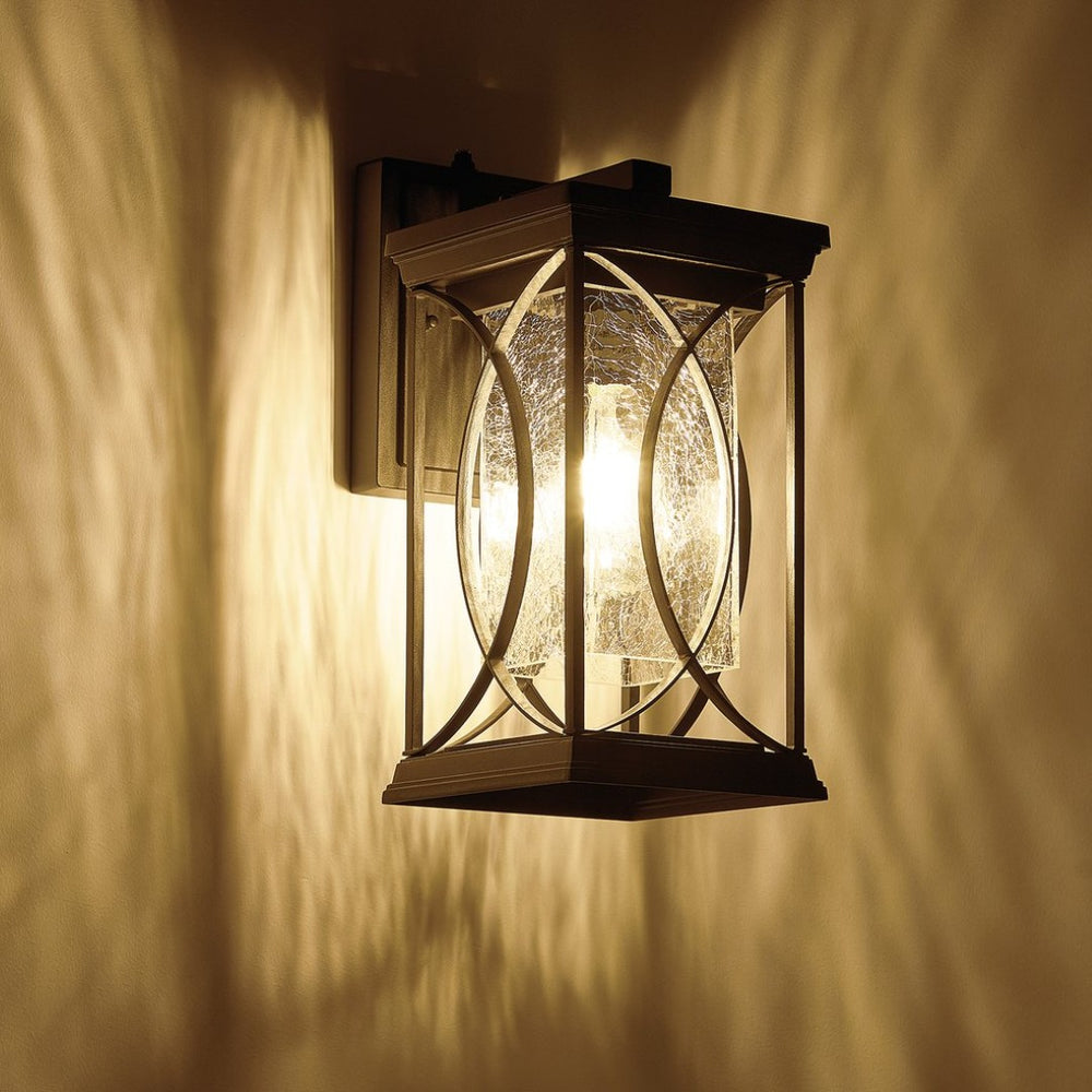 English Elm Oil Rubbed Bronze Outdoor Wall Sconce Ip65 Aluminum Crack Glass Dusk to Dawn W1340P454693