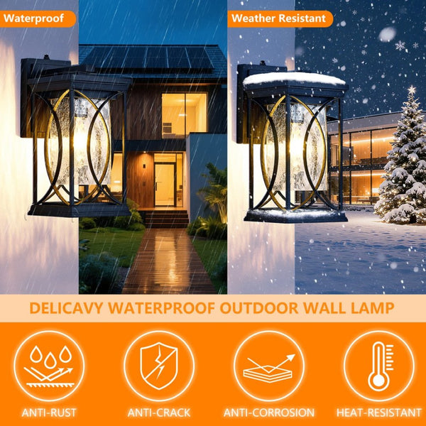 English Elm Oil Rubbed Bronze Outdoor Wall Sconce Ip65 Aluminum Crack Glass Dusk to Dawn W1340P454693