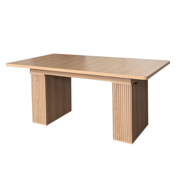 English Elm Expandable Dining Table Seats Six to Ten with Integrated Storage and Modern Minimalist Build Walnut Brown - B W1347S00027