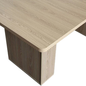 English Elm Expandable Dining Table Seats Six to Ten with Integrated Storage and Modern Minimalist Build Walnut Brown - B W1347S00027