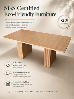 English Elm Expandable Dining Table Seats Six to Ten with Integrated Storage and Modern Minimalist Build Walnut Brown - B W1347S00027