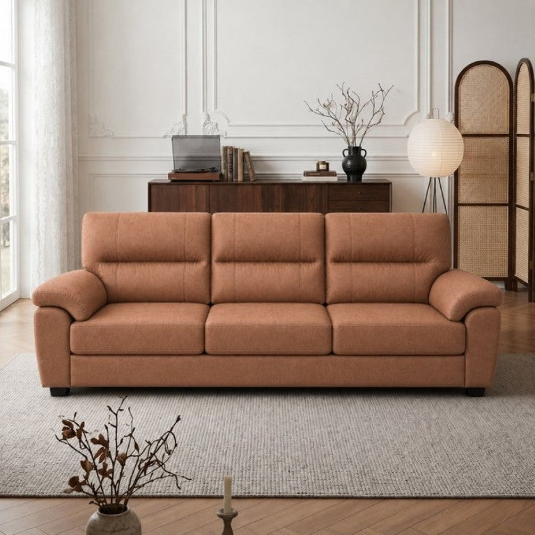English Elm 3-Seat Mid-Century Microfiber Sofa Tufted Cushions Pillow Armrests Pet Friendly Couch W1359S00067