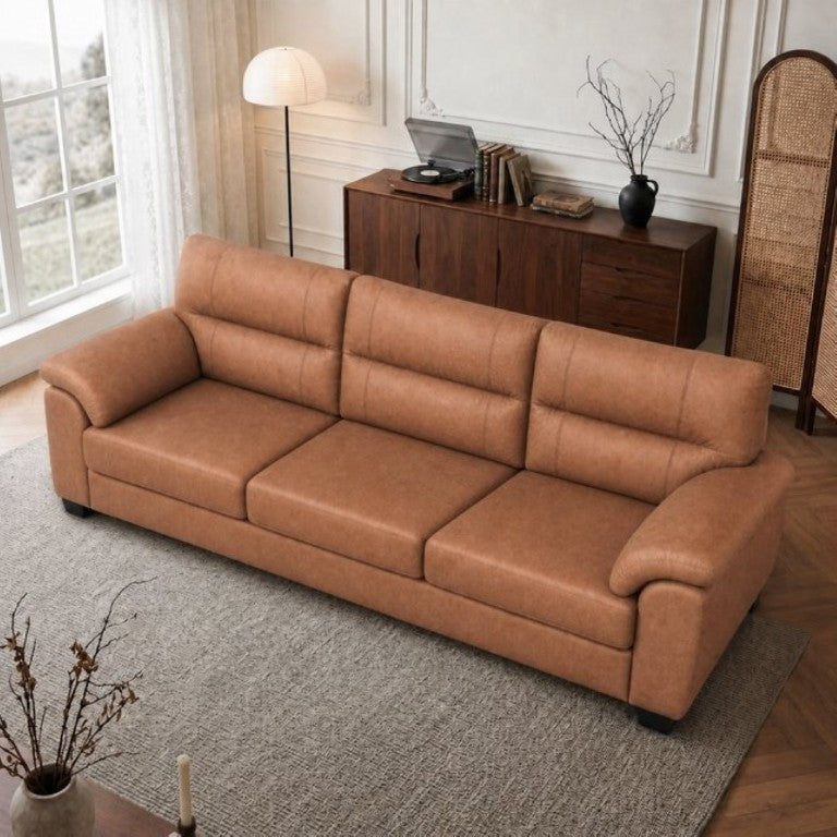 English Elm 3-Seat Mid-Century Microfiber Sofa Tufted Cushions Pillow Armrests Pet Friendly Couch W1359S00067