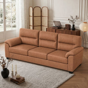 English Elm 3-Seat Mid-Century Microfiber Sofa Tufted Cushions Pillow Armrests Pet Friendly Couch W1359S00067