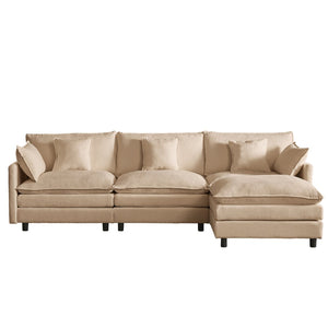 English Elm Modular Chenille Cloud Sectional Sofa with Removable Ottoman for Living Room Coffee W1359S00071