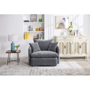 English Elm M80loungechair Plush Chenille Swivel Chair for Relaxed Contemporary Living Room Comfort W1361P335576