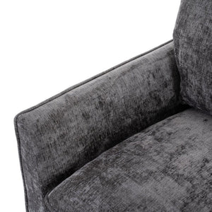 English Elm 360° Swivel Club Chairs Set of 2 Mid-Century Chenille Upholstered Living Room Seating Grey W1361S00104